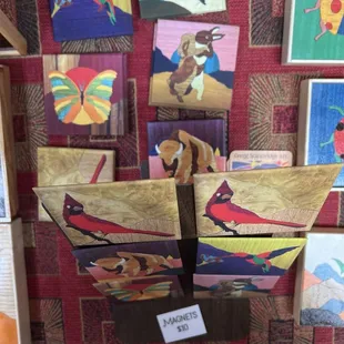 Inlay wood paintings by Greg Standrige
