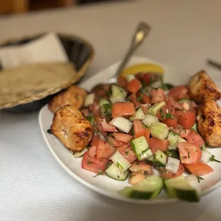 Salad with Chicken Kebab