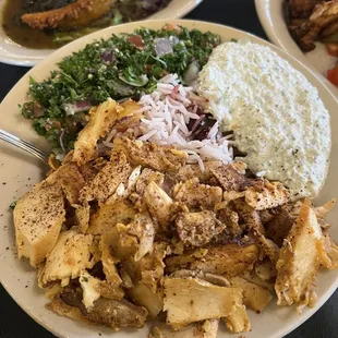Build your own bowl - Cranberry Rice, Tabbouleh Salad, Chicken Shawarma, tzatziki