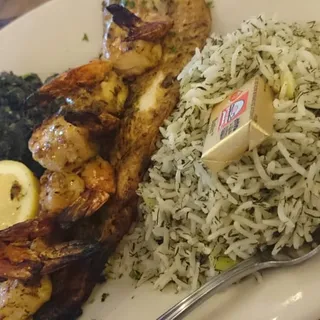 Fish and Shrimp Seafood Plate