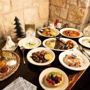 a table full of food