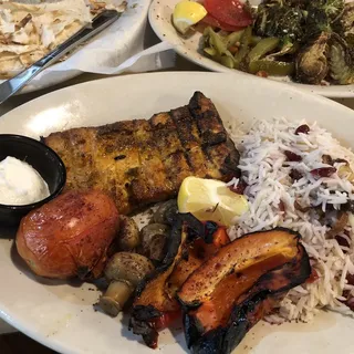 Grilled Salmon Seafood Plate
