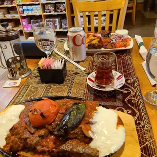 a plate of turkish food