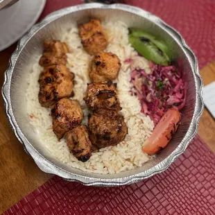 Chicken kebab entrée