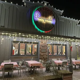 outside of restaurant at night