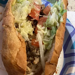 Steak and cheese. Was yummy, but could use more steak and cheese.