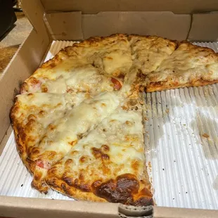 Medium Pepperoni and sausage with extra cheese and sauce