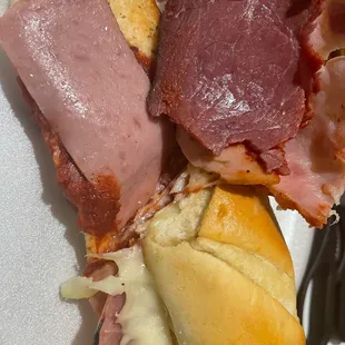 a ham and cheese sandwich