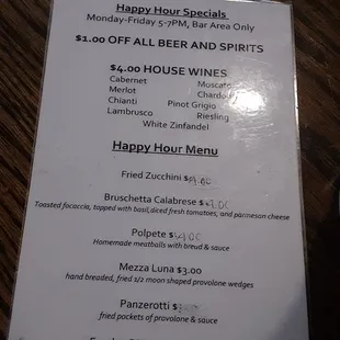 menu