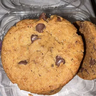 Homemade chocolate chip cookies.