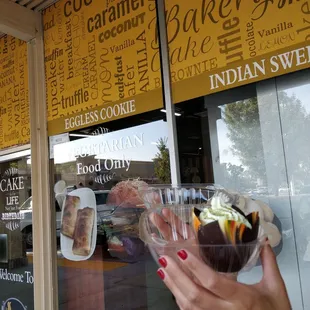 Chocolate cup with pistachio... About $4.30