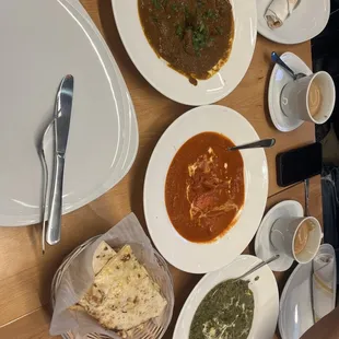 a variety of indian food