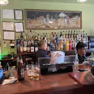 people sitting at a bar