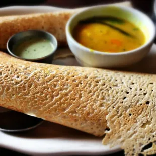 We had a Dosa as an appetizer