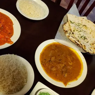 a variety of indian food