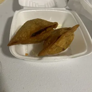 Burnt samosas