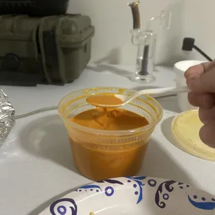 What they call chicken tikka masala but it&apos;s a soup consistency not a sauce.....