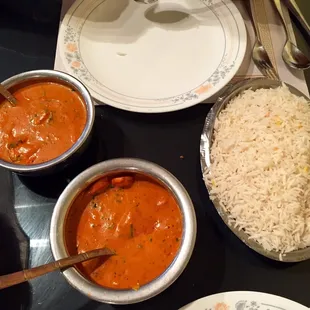chicken masala and butter chicken