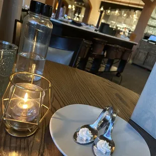 Complimentary goat cheese infused with lavender.