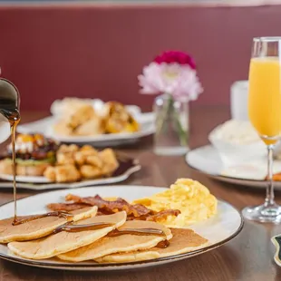 pancakes and mimosa