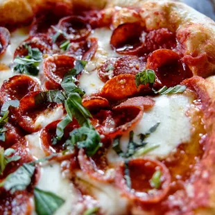 Charred pepperoni Pizza