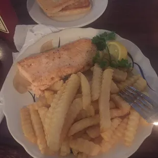 Salmon and fries are amazing!!