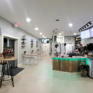 the interior of a coffee shop
