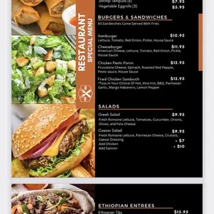 Full menu