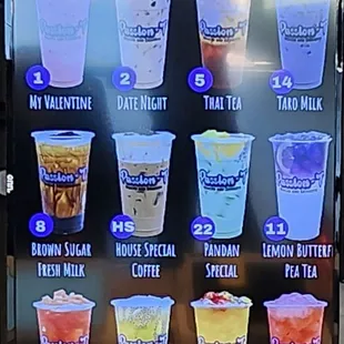 Top 12 drinks Menu