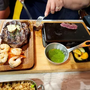 Cooking the lightly seared steak to your preferred temp.