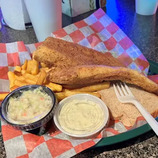 a plate of fish and chips