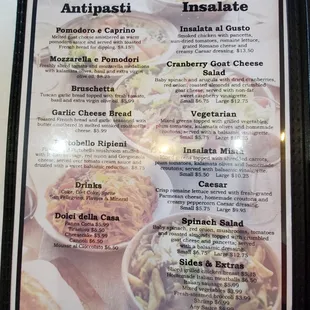 a menu for pasta al gusto