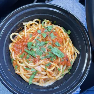 Spicy marinara spaghetti
