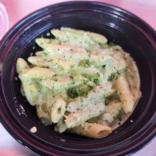 Penne Pasta with Creamy Pesto Sauce