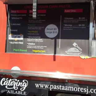 Outside food truck/menu