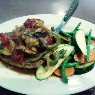 Pork chop was bland.