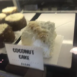 a display of coconut cake