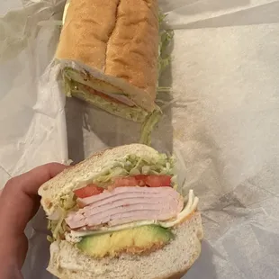 Turkey sandwich $11. I heated it up in the oven and it was great!