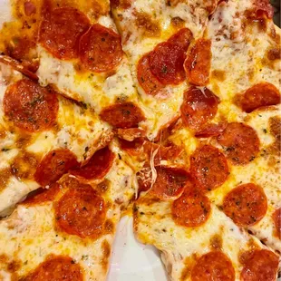 Pepperoni and cheese pizza