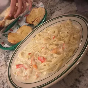 Seafood fettuccine Alfredo