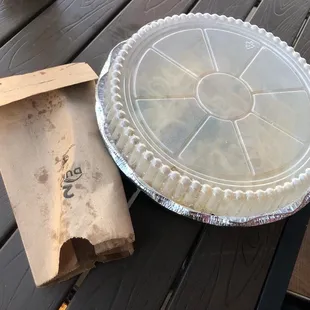 Garlic bread and Alfredo fettuccine with blackened chicken