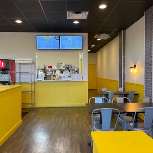 the inside of a restaurant