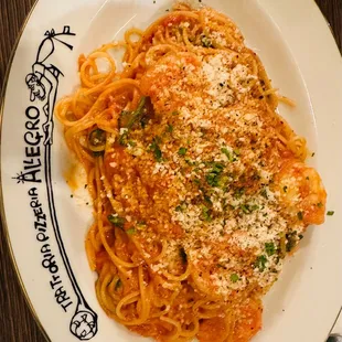 Tomato Cream Sauce with Shrimp and Spinach!!