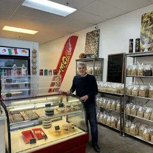 The owners visiting Italian father was so friendly!  Homemade pastas for sale! Gelato sampled was also excellent!