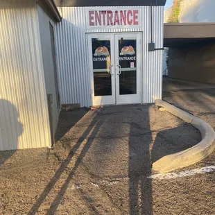 the entrance to the restaurant