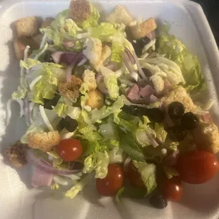 A house salad that was listed as a different salad