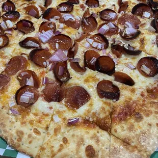 Pepperoni &amp;ted onion Pizza