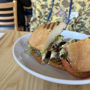 Burger on ciabatta