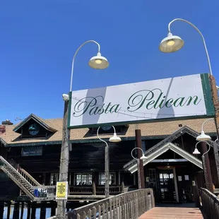Exterior of Pasta Pelican Restaurant &amp; Lounge in Alameda.