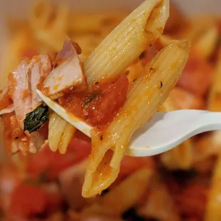 Pasta Penne, excellent with smoked chicken and perfect penne, a must order